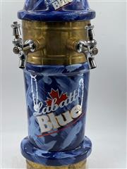Labatt Blue 2 Faucet Beer Tower Ceramic Blue Swirl Color